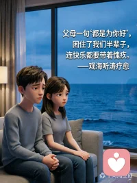  父母一句“都是为你好”，困住了我们半辈子，连快乐都要带着愧疚。——观海听涛疗愈配图