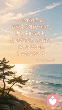 内心内耗严重，根源是多消极少积极，想太多又做太少，建立积极信念、专注行动，减少空想焦虑，内心会踏实安稳。——观海听涛心理疗愈
