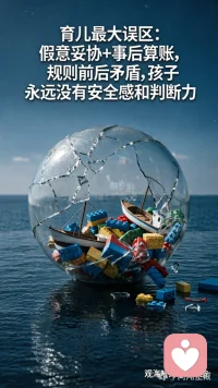 育儿最大误区：假意妥协+事后算账，规则前后矛盾，孩子永远没有安全感和判断力。——观海听涛心理疗愈