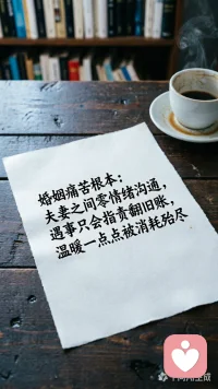 婚姻痛苦根本：夫妻之间零情绪沟通，遇事只会指责翻旧账，温暖一点点被消耗殆尽。———读心术