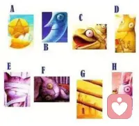 看看你是哪種類型的內在小孩
?A，B.....H，一共8種類型
?憑著第一感覺，如果你要選擇一張圖當故事書的封面，你會選哪張？從八張圖中，選擇你認為最適合做故事書封面的圖吧配圖