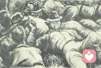 TAT投射測驗如圖一：
A、戰爭間歇，一群士兵躺在草地上休息
B、一群強盜，躲在草叢里等待伏擊路人
C、都是無家可歸的流浪漢，四處漂流
D、一群年輕人在野餐，喝醉后躺在草地上
（你的答案會揭示你的內心哦，答案網上可查，或留言解釋。）配圖