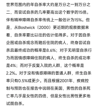 即使真正有自殺企圖，終生嘗試，成功率還是非常低的。
個中原因復雜，不便展開。
只想說，想死沒那么容易，雖然有時活著挺難。
很多人生，才開啟了一小步，就已經討論“向死不生”了，
太早太早，果真是還沒有理解生命的意義，就開始研究
如何了結它了，人身難得，且活且細品吧。配圖