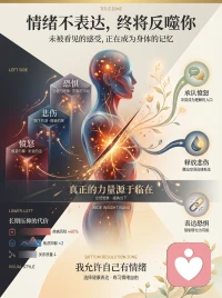 情绪不表达，终将反噬你
未被表达的情绪永远不会消失，它们就像热炭握在手中，你以为忍一忍就过去了，却不知正在灼伤自己🔥
心理学研究发现，长期压抑情绪会导致：
• 身体疾病风险增加40%
• 焦虑抑郁概率翻倍
• 人际关系质量直线下降配图