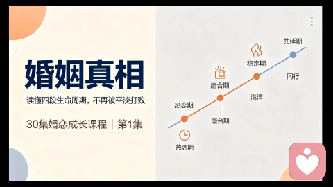 30集婚恋成长课程第 1 集 婚姻真相:读懂四段生命周期,不再被平淡打败