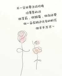 不一定非要活成玫瑰，你愿意的話，做茉莉，做雛菊，做向日葵，做一朵在路邊無名的野花，做千千萬萬。配圖