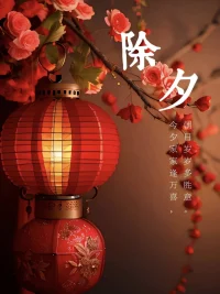 一年最美是除夕，辭舊迎新有年意。
鞭炮一響除舊歲，除夕最美是黃昏。配圖