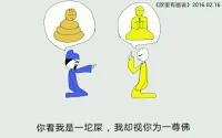 【欣里有畫說】~~投射~~ 你看我是一坨屎，我視你為一尊佛配圖