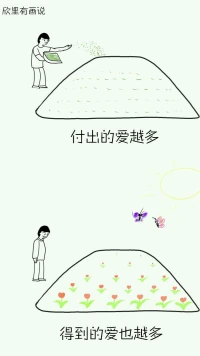 欣里有畫說：付出的愛越多，得到的愛也越多。配圖
