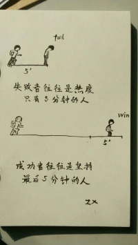 失敗者，往往是熱度只有五分鐘的人，
成功者，往往是堅持最后五分鐘的人。
--星云大師配圖
