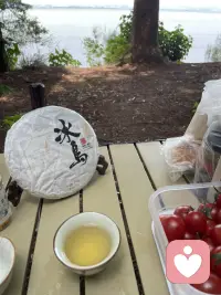在水边，非常安静的接听来访的电话。配图