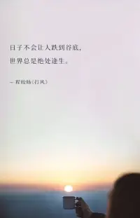 日子不会让人跌到谷底，
世界总是绝处逢生。
一程皎旸《打风》