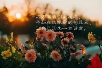 我們總以為一旦離開走慣的道路，一切就都完了；其實(shí)美好嶄新的東西才剛剛開始。有生活就會(huì)有幸福。