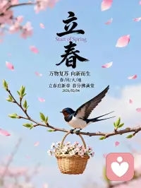 春风拂面，万物复苏，立春之际，祝我的朋友事业春风得意，生活春意盎然，幸福与你我同在。