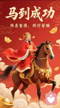 祝朋友们马年一马当先，事业步步高升；生活策马奔腾，快乐如影随形；财源万马奔腾，滚滚涌入家门；万事马到成功，阖家幸福安康！