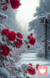 这是什么花？冬雪里开得这么烂漫。月季吗？配图