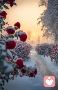 这是什么花？冬雪里开得这么烂漫。月季吗？配图