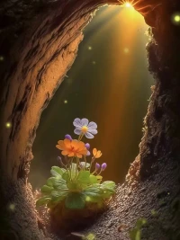 一個美圖的感動::

自強不息的小野花，頑強有生命力…

只要有一線，生的希望，都不放棄成長、綻放!配圖