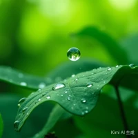 真正的強大 
是像這滴水珠  
墜落時積蓄力量  
觸底時輕盈反彈配圖