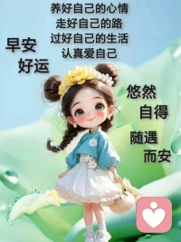 念別人的好 修自己的心
?一路沉淀  只為遇見更好的自己
?仔細聆聽，享受清晨愜意的美好
?親們，早上好！配圖
