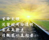 如果找不到堅(jiān)持下去的理由，那就找一個(gè)重新開(kāi)始的理由。生命太短，沒(méi)有時(shí)間留給遺憾，若不是終點(diǎn)，請(qǐng)微笑一直向前。配圖