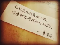 你受的苦，會(huì)照亮你的路?！?泰戈?duì)柵鋱D
