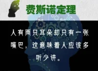 上帝創造人,就面部而言，除了嘴巴外，其余都是成雙成對的。

耳朵、眼睛、鼻孔都是成對的，這就說明要我們多聽、多看、多嗅、少說。

少說話是一個人最頂級的自律。

這種現象被稱為費斯諾定理。配圖