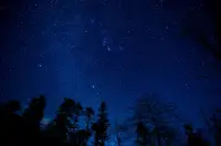 夏夜，天上綴滿了閃閃發光的星星，像細碎的流沙鋪成的銀河斜躺在青色的天宇上。大地已經沉睡了。除了微風輕輕的、陣陣的吹著，除了偶然一聲兩聲狗的吠叫，冷落的街道是寂靜無聲的。配圖