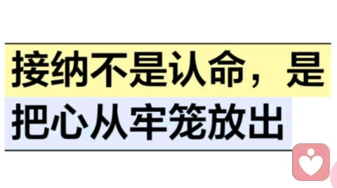 接纳不是认命,是把心从牢笼放出