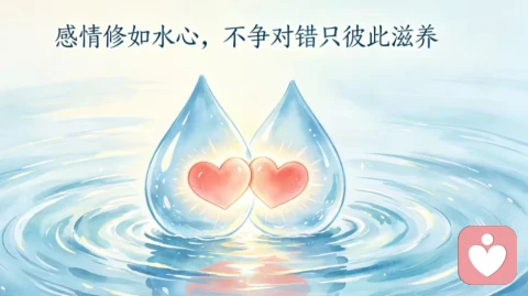 感情修如水心，不争对错只彼此滋养