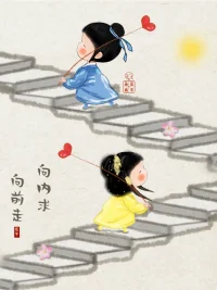 2024第14天，
向內求，向前走。很多人都經過這樣的心路歷程，開始時急著打開眼界，開拓視野，忙著向外求索，隨著閱歷增長，心性成熟，便會走向探索內在的路。也會發現心向內求，更容易安定。內心安定的時候才可能在紛繁復雜的外部環境中給自己一片凈土，不慌亂，不焦慮，不恐懼。在自己營造的世界里默默成長，在自己定制的計劃和規則里，自律且自由。配圖