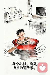 每个小孩，都是天生的冒险家。
别用过度的保护，圈住他的世界，也别轻易熄灭他天马行空的想象。
我们心里，也曾有过这样无所畏惧的自己。
后来，把他‘弄丢了吗？