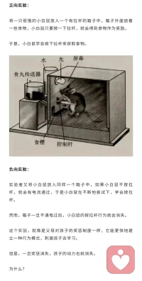 物质刺激，孩子享受的只是“得到”的过程，一旦刺激减弱或消失，会让孩子越来越懈怠。

曾有一位哲学家提出这样的理论：

孩子会主动去做一件事有两个原因，一是因为孩子喜欢，二是因为孩子能得到回报。
这两个概念不同在于，前者是“愿意做”，后者是“不得不做”；前者是“主动做”，后者是“被动做”。

我们要让孩子做一件事时内心是“想要做这件事”，但是一旦掺杂了物质刺激，就会让孩子的意识变成“我不得不做”。

奖励式教育，表面上是激励，实际上给了孩子被动下的选择。配图