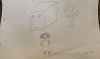 繪畫可以看到人的內(nèi)心，發(fā)現(xiàn)潛意識(shí)的內(nèi)容。
以下為這一副畫的分析：來訪是一位30多歲已婚女性，畫面整體向上顯示來訪目標(biāo)遠(yuǎn)大，努力追求，情緒樂觀；追求精神世界，容易沉浸幻想，與人保持距離。
房屋是四方形，棱角分明，說明來訪是一位愛憎分明，自我意識(shí)強(qiáng)，性格強(qiáng)硬的人；
房屋有兩扇窗戶，也有門，說明采訪有與人溝通的欲望，也有溝通方法。門比較小，窗戶有窗欞，說明來訪有一定的警戒心理，不會(huì)輕易相信別人，跟他人有一定的距離。
人物大小適中，五官清晰，說明來訪愛美，警戒心，好奇心
強(qiáng)，關(guān)心他人，自尊心強(qiáng)，對(duì)成功有追求，控制欲強(qiáng)，愛表現(xiàn)自我；
樹冠豐盛，有很好的自我感受能力。配圖