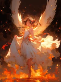 “著火了，可是她在火中依舊跳著舞”配圖