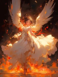 “著火了，可是她在火中依舊跳著舞”配圖
