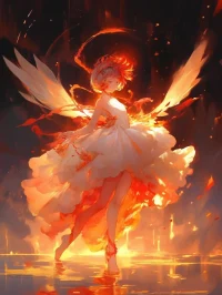 “著火了，可是她在火中依舊跳著舞”配圖