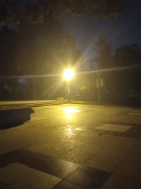 一個人的夜，
但會有月亮和路燈陪我。配圖