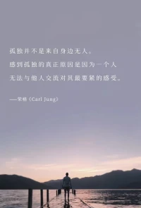 孤獨，并不是來自身邊無人。
感到孤獨的真正原因：是因為一個人，
無法與他人交流對其最要緊的內心感受。配圖