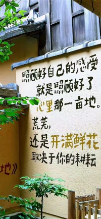 照颜好自己的感受
就是照顾好了，心里那一亩地
荒芜，还是开满鲜花
​取决于你的耕耘