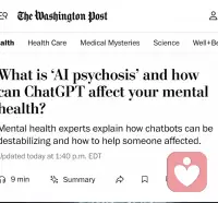 今天參加線上座談，關于杜克大學的精神病學教授：與AI聊天可能帶來嚴重心理健康問題 。
我們急切擁抱它，尋求答案，尋求陪伴，但我們
從未停下來問自己，在與誰對話，它被訓練成同
理心，但它本身沒有同理心，它被設計提供精神
陪伴，但他本身無比孤獨，它是治愈人類孤獨的
天使，還是引誘我們脫離現實的魔鬼，有待探索
研究…