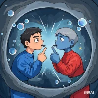“內心的沖突，往往是兩個‘我’在爭奪話語權。”
    —— 你愿意聽哪一個“我”說話？配圖