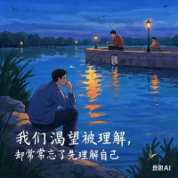 **“我們渴望被理解，卻常常忘了先理解自己。”**  
    —— 理解自己，才是與他人建立連接的開始。配圖