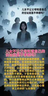 不让父母知道自己的住址，就是不孝顺吗？