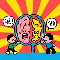 認知失調是一種心理不適感，當你言行不一致時就會產生。學會調適，才能更自在。#心理學概念配圖