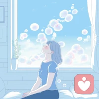 當(dāng)感到緊張時，嘗試用腹式呼吸法來放松自己。深呼吸幾次，你會感覺好多了！  #放松配圖