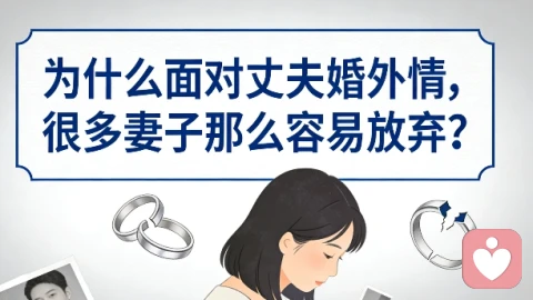 面对丈夫的婚外情，为什么很多妻子坚持不下去？