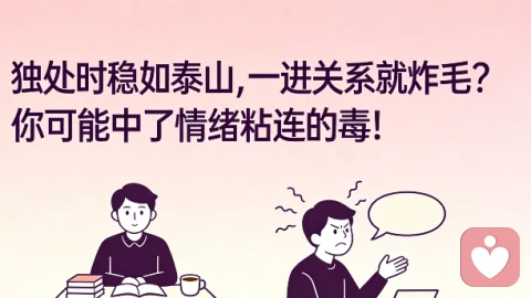 独处时稳如泰山,一进关系就炸毛,这是中了情绪粘连的毒!