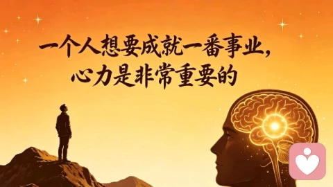 一个人想要成就一番事业，心力是非常重要的！