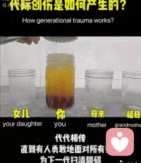 和原生家庭和解

打破代際創傷就是在改寫自己的命運

常聽人說：原生家庭就是一個人的宿命。

這是因為，每個人在童年時期所受的創傷，不會隨著時間自行治愈。

它們就像是一杯渾濁的污水，會一代接一代地傳遞下去，塑造我們的思想、感受、行為和養育方式。

直到有一代人敢于面對痛苦，過濾雜質，才能為下一代人掃清障礙！

有關原生家庭療愈歡迎關注肖蕭老師。配圖